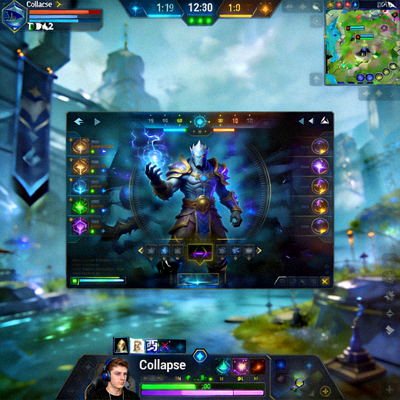 Collapse选手在DOTA2比赛中操作玛西的英雄界面