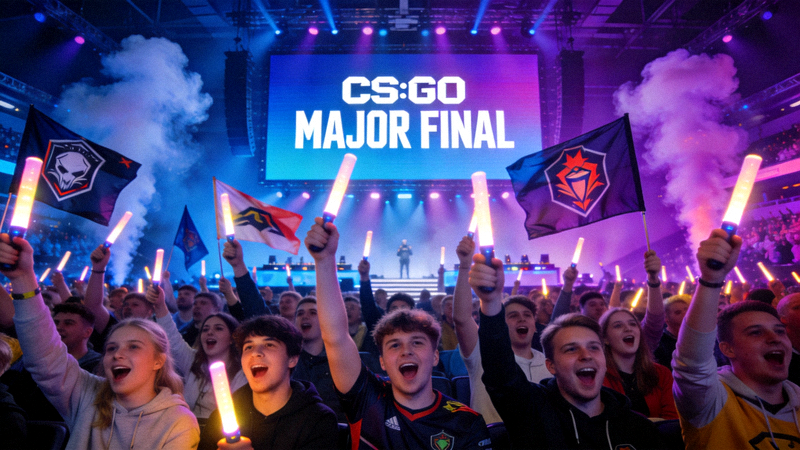 CS:GO Major锦标赛决赛场馆内观众欢呼场景